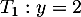 $T_1: y=2$