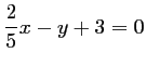 $ \dfrac{2}{5}x-y+3=0$