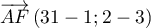 $\overrightarrow{AF}\left( 31-1;2-3\rp$