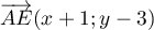 $\overrightarrow{AE}(x+1;y-3)$