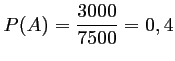 $ P(A)=\dfrac{3000}{7500}=0,4$