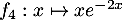 $f_4:x\mapsto xe^{-2x}$