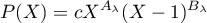 \[P(X)=cX^{A_\lambda}(X-1)^{B_\lambda}\]