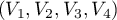 $\left( V_1, V_2, V_3, V_4\rp$