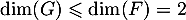 $\dim(G)\leqslant\dim(F)=2$