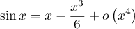 \[\sin x=x-\dfrac{x^3}{6}+o\left( x^4\rp\]