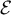 $\mathcal{E}$