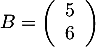 $B=\lp\begin{array}{c}5\\6\enar\rp$