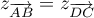 $z_{\overrightarrow{AB}}=z_{\overrightarrow{DC}}