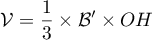 \[\mathcal{V}=\dfrac13\times \mathcal{B}'\times OH\]