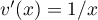 $v'(x)=1/x$