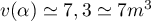 $v(\alpha)\simeq 7,3\simeq 7 m^3$