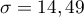 $\sigma=14,49$