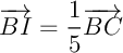 $\V{BI}=\dfrac{1}{5}\V{BC}$